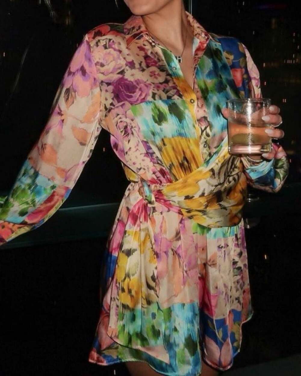 Zara Floral Patchwork Satin Romper Playsuit